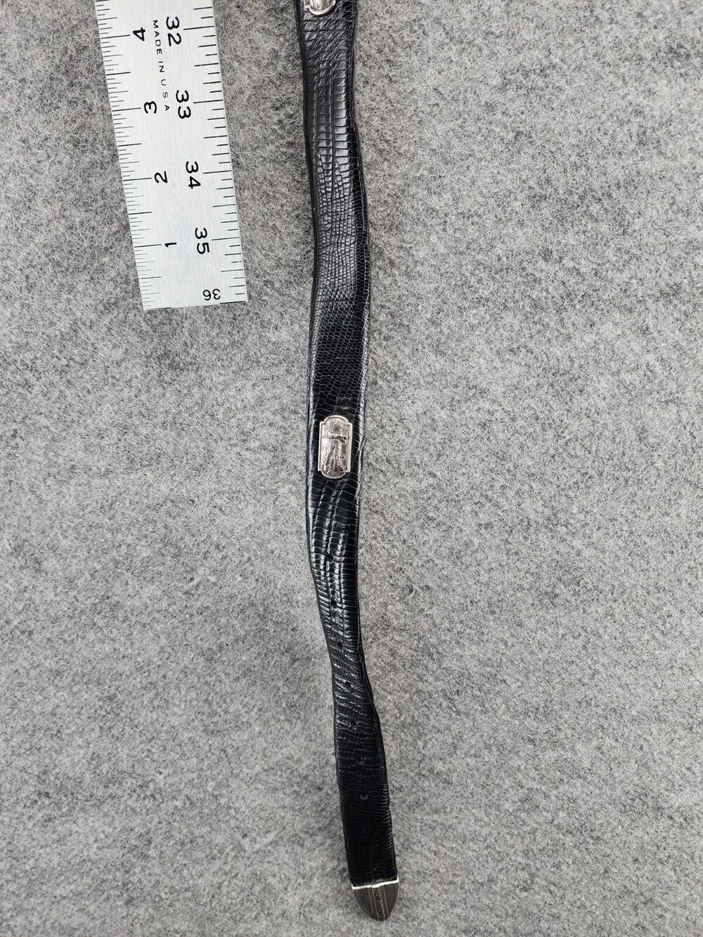 Genuine Italian Calfskin Leather Belt Mens 44 Black Golf 1